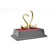 Image 5 : Gold Plexiglases Two Swan Bird Sculpture