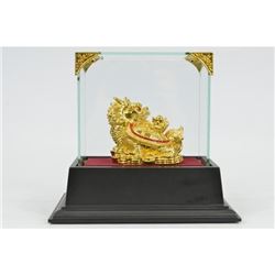 Gold Plexiglases Mythical Chinese Dragon Sculpture