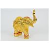 Image 2 : Gold Plexiglases Elephant with Trunk Up Sculpture