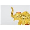 Image 5 : Gold Plexiglases Elephant with Trunk Up Sculpture