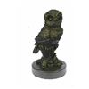 Image 4 : Beautiful Owl Bronze Statue on Marble Base Sculpture
