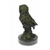 Image 6 : Beautiful Owl Bronze Statue on Marble Base Sculpture