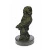 Image 8 : Beautiful Owl Bronze Statue on Marble Base Sculpture