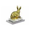 Image 5 : Gold Plexiglases Silver Plated Rabbit Sculpture