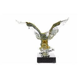 Gold Plexiglases Silver American Eagle Sculpture