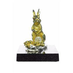 Gold Plexiglases Cute Easter Bunny Sculpture