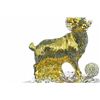 Image 4 : Gold Plexiglases Shaggy Sheep or Ram Sculpture