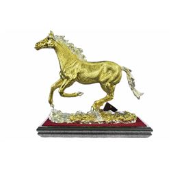 Gold Plexiglases Genuine Stallion Horse Sculpture