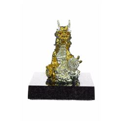 Gold Plexiglases Foo Dog Sculpture