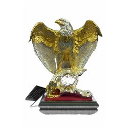 Gold Plexiglases Classic American Eagle Sculpture