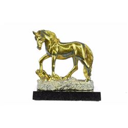 Gold Plexiglases Male Stallion Sculpture