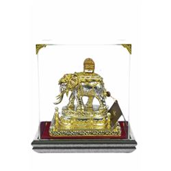 Gold Plexiglases African Elephant Sculpture Figure