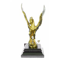 Gold Plexiglases Silver Plated Pegasus Sculpture