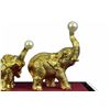 Image 3 : Gold Plexiglases African Elephants Statue