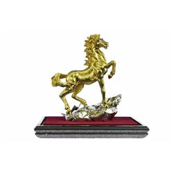 Gold Plexiglases Racing Horse Sculpture