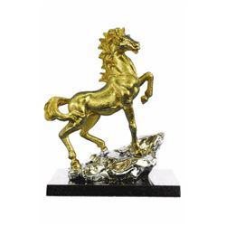 Gold Plexiglases Racing Horse Equestrian Statue