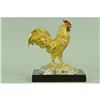 Gold Plexiglases Rooster Sculpture