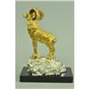 Image 4 : Gold Plexiglases Shaggy Sheep or Ram Sculpture