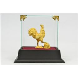 Gold Plexiglases Rooster Farm Sculpture