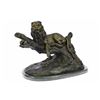 Image 1 : Lion Resting Bronze Sculpture on Marble Base Figurine
