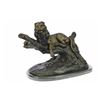 Image 6 : Lion Resting Bronze Sculpture on Marble Base Figurine