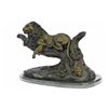 Image 8 : Lion Resting Bronze Sculpture on Marble Base Figurine