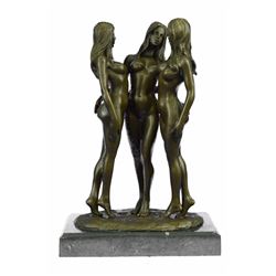 Three Friends Nude Three Graces Girls Bronze Sculpture