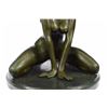 Image 3 : Nude Female Bronze Sculpture on Marble Base Statue