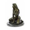 Image 5 : Nude Female Bronze Sculpture on Marble Base Statue