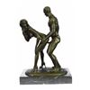 Image 1 : Couple Making Love Bronze Sculpture on Marble Base Statue