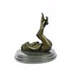 Image 7 : Naked Stripper Bronze Statue on Marble Base Figurine