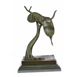 Modern Art Melting Clock Bronze Sculpture