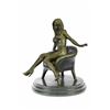 Image 5 : Erotic Nude Sexy Girl Explicit Chair Pose Bronze Statue