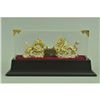 Image 1 : Gold Plexiglases Dual Dragons Sculpture