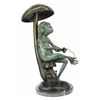 Image 1 : Adorable Frog Fishing Bronze Sculpture