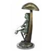 Image 8 : Adorable Frog Fishing Bronze Sculpture