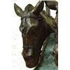Image 3 : Two Horses Head Bust Bronze Sculpture on Marble Base Figurine