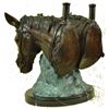 Image 5 : Two Horses Head Bust Bronze Sculpture on Marble Base Figurine