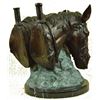 Image 6 : Two Horses Head Bust Bronze Sculpture on Marble Base Figurine