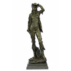 Western art Cowgirl Bronze Sculpture