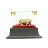 Image 1 : Gold Plexiglases With Glass Display Tiger Sculpture