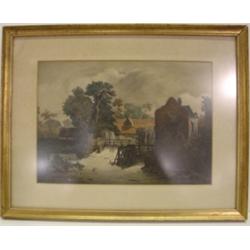 WATERCOLOR PAINTING OF MILL