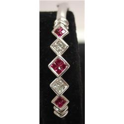 NATURAL RUBY & DIAMOND BANGLE BRACELET