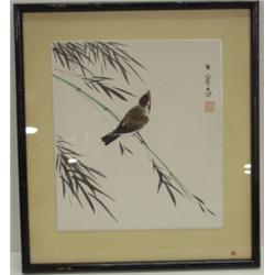 ORIENTAL PRINT OF BIRD ON BRANCH