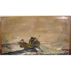 OIL PAINTING OF FISHERMEN