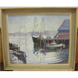 RILEY, ANN PAINTING OF SEAPORT