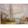 Image 2 : HANNERS, F. PAINTING OF BOATS AT DOCK