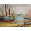 Image 3 : HANNERS, F. PAINTING OF BOATS AT DOCK