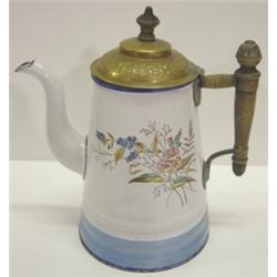 GRANITEWARE FLORAL DEC. TEAPOT