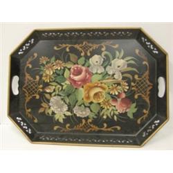 TOLEWARE OCTAGONAL SERVING TRAY